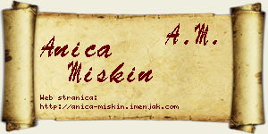 Anica Miskin vizit kartica